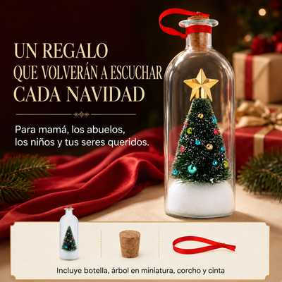 MEMORA Botella Navideña con Mensaje de Voz