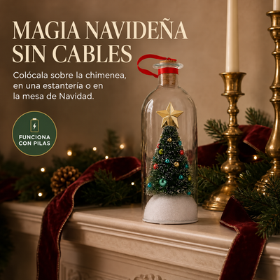 MEMORA Botella Navideña con Mensaje de Voz