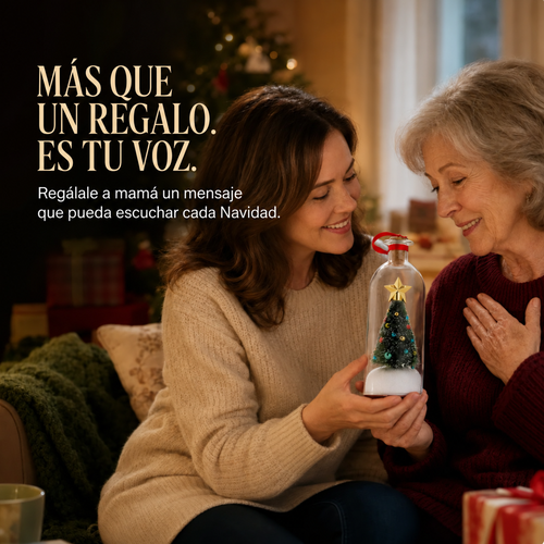 MEMORA Botella Navideña con Mensaje de Voz